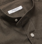 Boglioli - Slim-Fit Grandad-Collar Linen and Cotton-Blend Shirt - Green