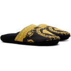 Versace Black 'I Heart Baroque' Slippers