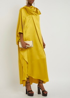 Roksanda Hiba Draped Silk Maxi Dress Yellow