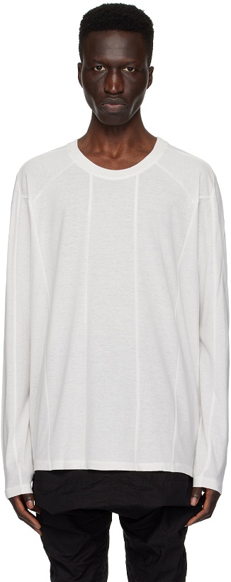Photo: Julius Off-White Paneled Long Sleeve T-Shirt