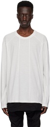 Julius Off-White Paneled Long Sleeve T-Shirt