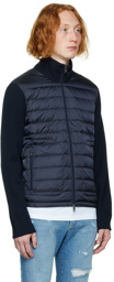 Moncler Navy Down Cardigan