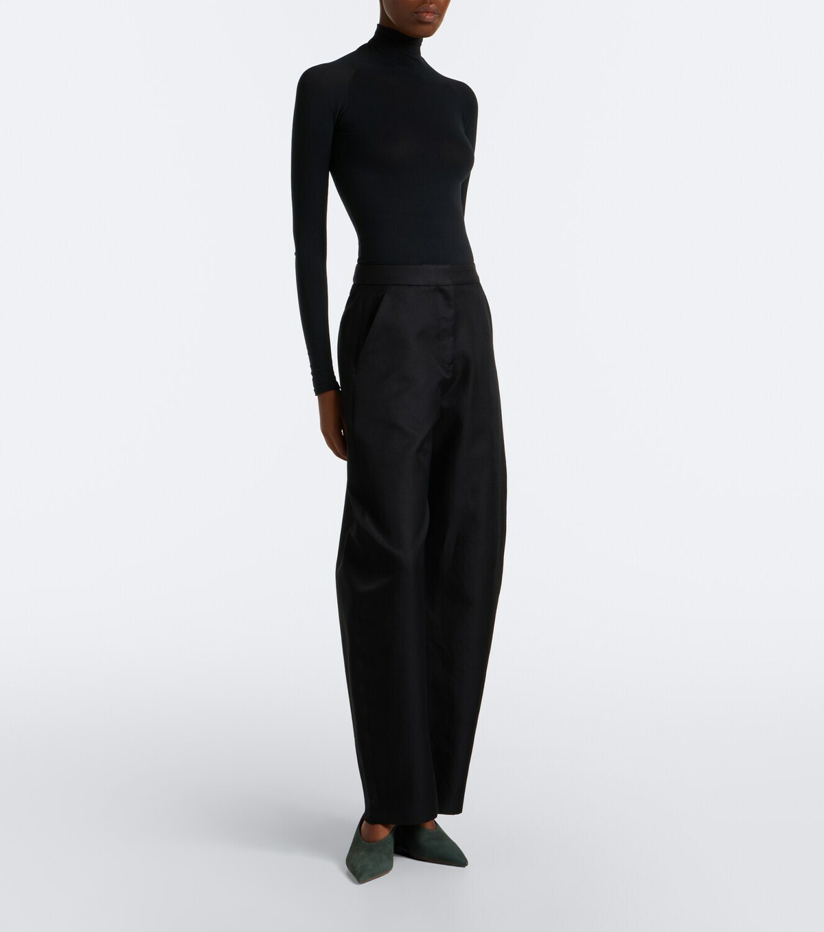 Alaïa Cube suede wedge mules