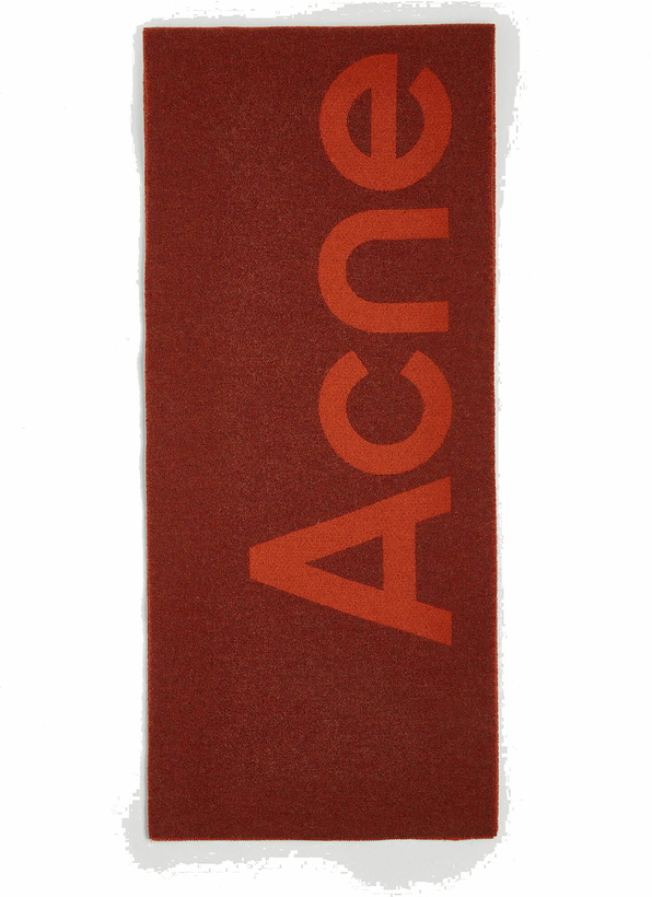 Photo: Acne Studios - Logo Jacquard Scarf in Red