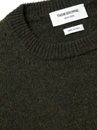 THOM BROWNE - Slim-Fit Striped Shetland Wool Sweater - Green