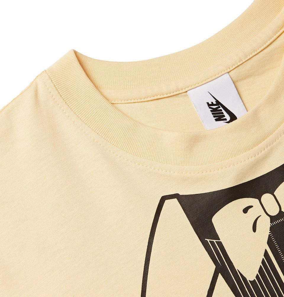 - Off-White Printed Cotton-Jersey T-shirt - Men - Pastel yellow Nike