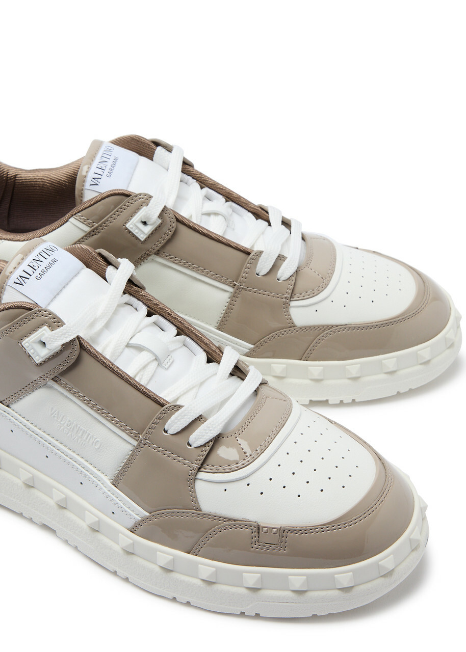 Valentino Freedots Panelled Leather Sneakers White