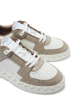 Valentino Freedots Panelled Leather Sneakers White