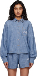 Off-White Blue Chambray Pajama Shirt