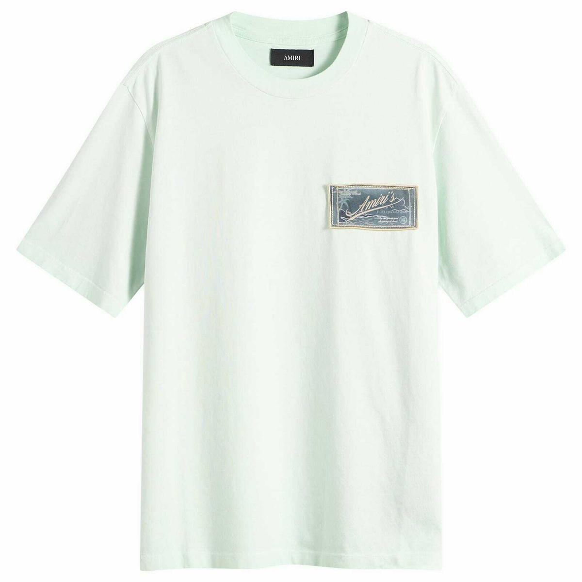 Amiri Men's Quality Goods Patch T-Shirt in Powder Teal