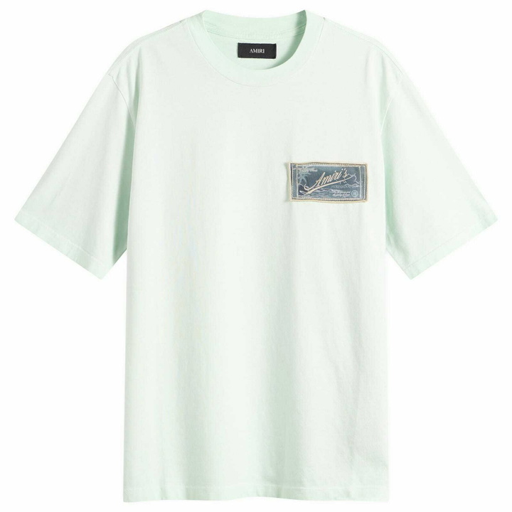 Photo: Amiri Men's Quality Goods Patch T-Shirt in Powder Teal