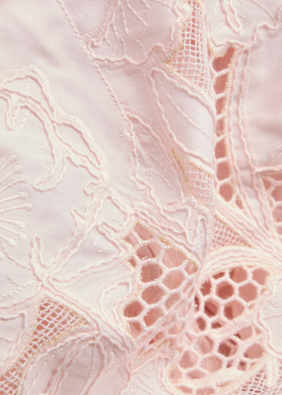 Clea Indra Cotton Mini Shirt Dress Light Pink