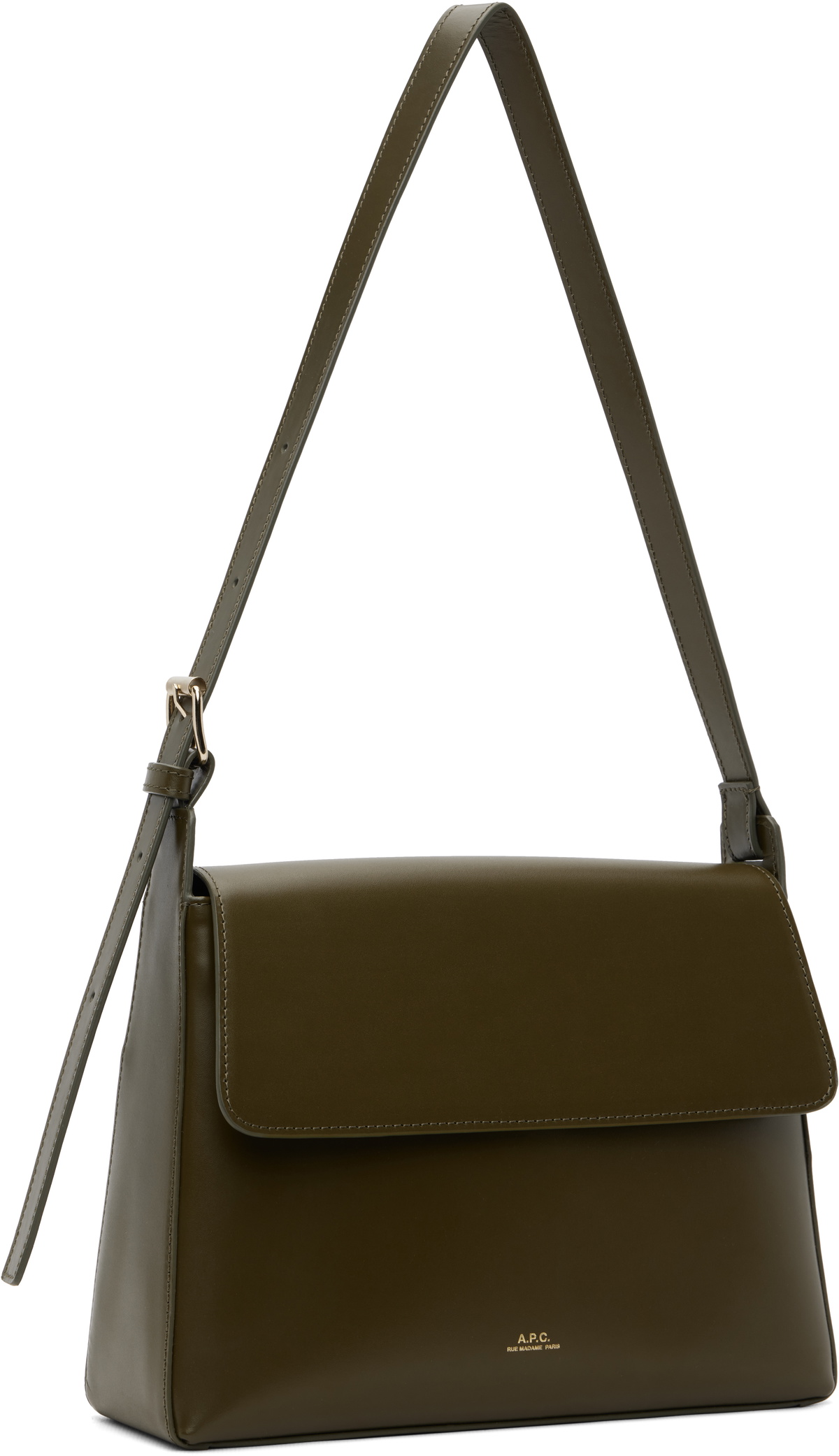 A.P.C. Khaki Virginie Flap Bag