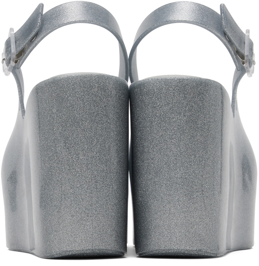 Melissa Silver Groovy Wedge Heels
