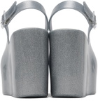 Melissa Silver Groovy Wedge Heels