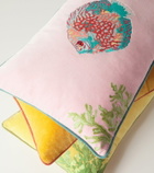Les-Ottomans Embroidered cotton velvet cushion