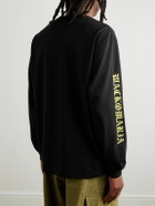 Wacko Maria - Logo-Embroidered Printed Cotton-Jersey T-Shirt - Black