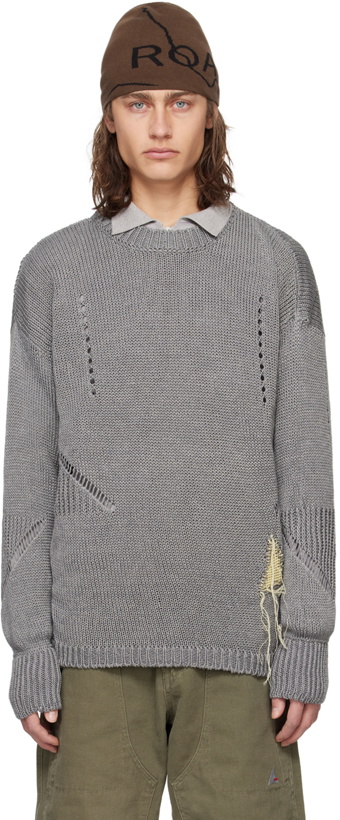 Photo: ROA Gray Perforated Sweater