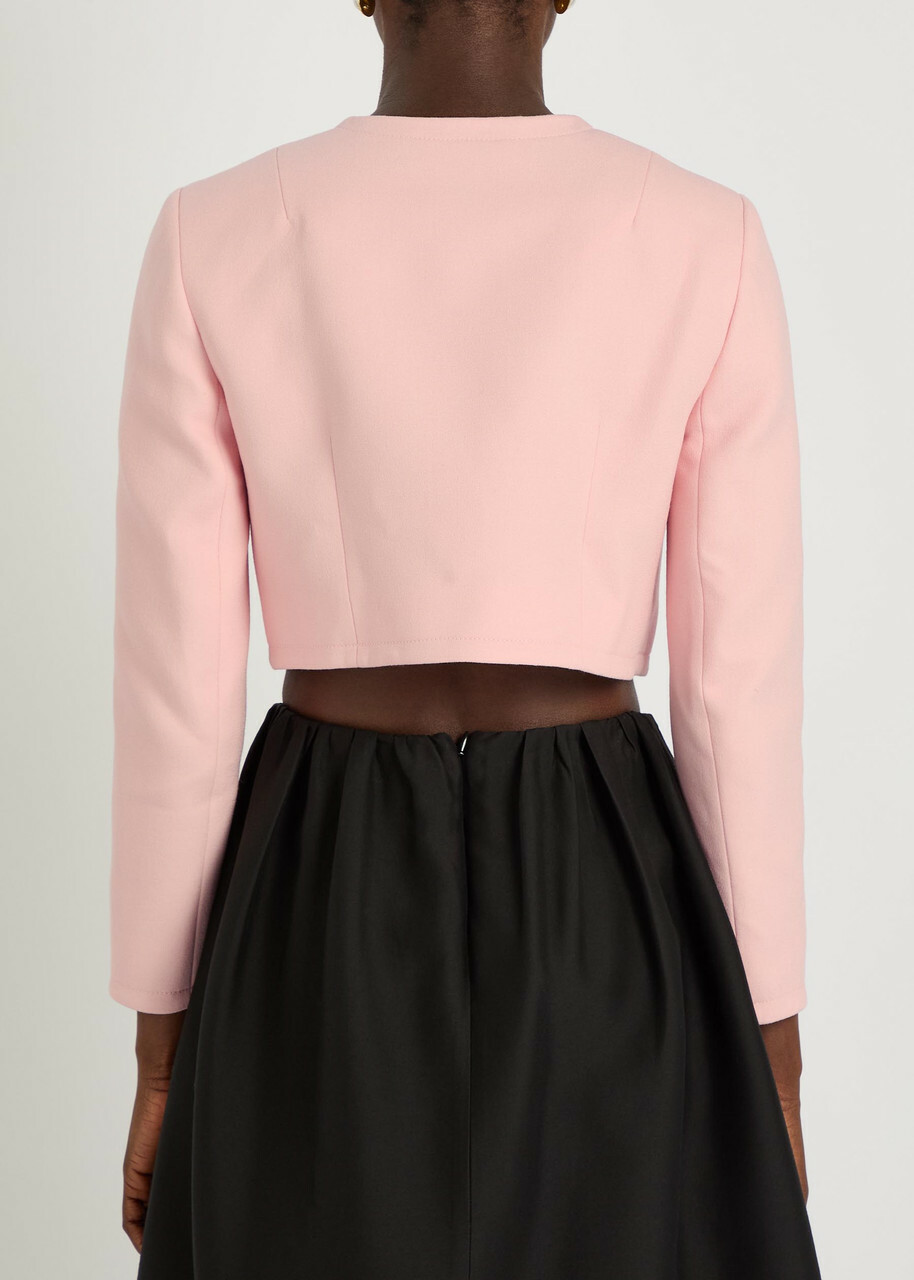 Emilia Wickstead Lizette Wool-crepe Cropped Jacket Light Pink
