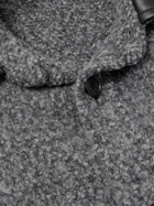 LOEWE - Leather-Trimmed Double-Faced Wool-Blend Bouclé Overshirt - Gray