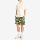 A Bathing Ape Men's Abc Camo One Point Relaxed Fit Water Shorts in Green