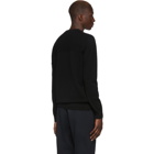 Stone Island Black Rib Knit Yoke Sweater