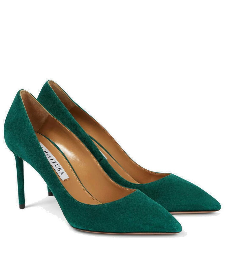 Photo: Aquazzura Purist 85 suede pumps