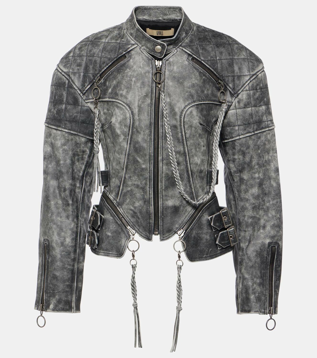 KNWLS Chain-detail leather jacket