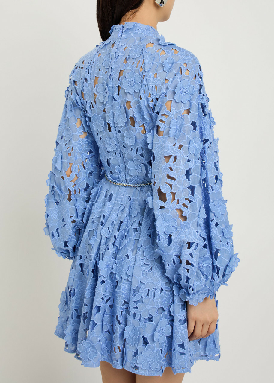 Zimmermann Patience Floral-embroidered Cotton Mini Dress Multicoloured 1