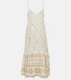 Juliet Dunn Broderie anglaise cotton maxi dress