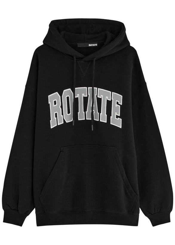 Photo: Rotate Sunday Logo Hooded Cotton Sweatshirt Black