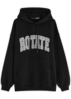Rotate Sunday Logo Hooded Cotton Sweatshirt Black