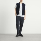 Folk Men's Textured Stripe T-Shirt in Ecru/Bright Blue