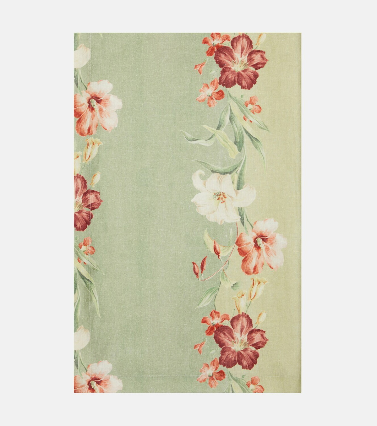 Cabana Ibiscus floral striped linen tablecloth