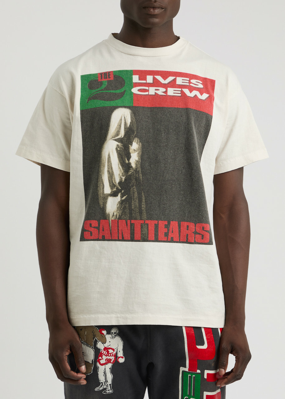 Saint Mxxxxxx Denim Tears Printed Cotton T-shirt White SAINT Mxxxxxx