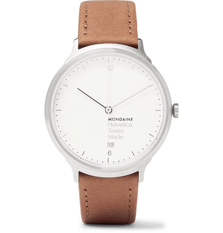 Photo: Mondaine - Helvetica No1 Light Stainless Steel and Leather Watch - Men - White