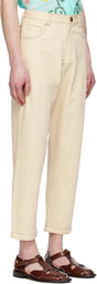 HARAGO Off-White Double Stitch Trousers