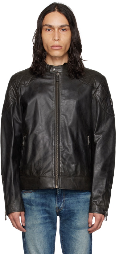 Photo: Belstaff Black Outlaw Leather Jacket