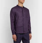 Derek Rose - Milan 8 Printed Linen Shirt - Blue