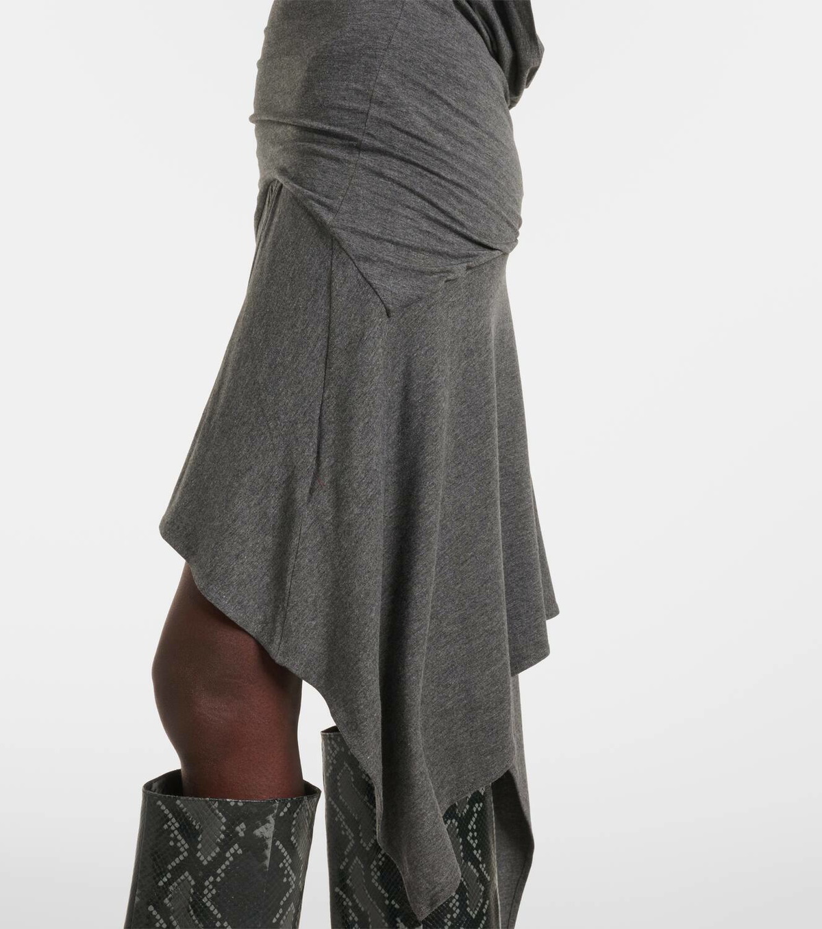 The Attico Asymmetric jersey minidress