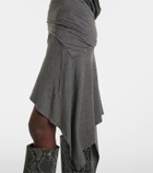 The Attico Asymmetric jersey minidress