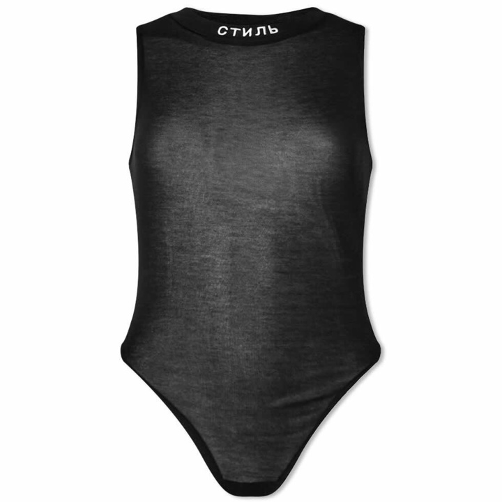 Photo: Heron Preston Women's CTNMB Sleeveless Bodysuit in Black/White