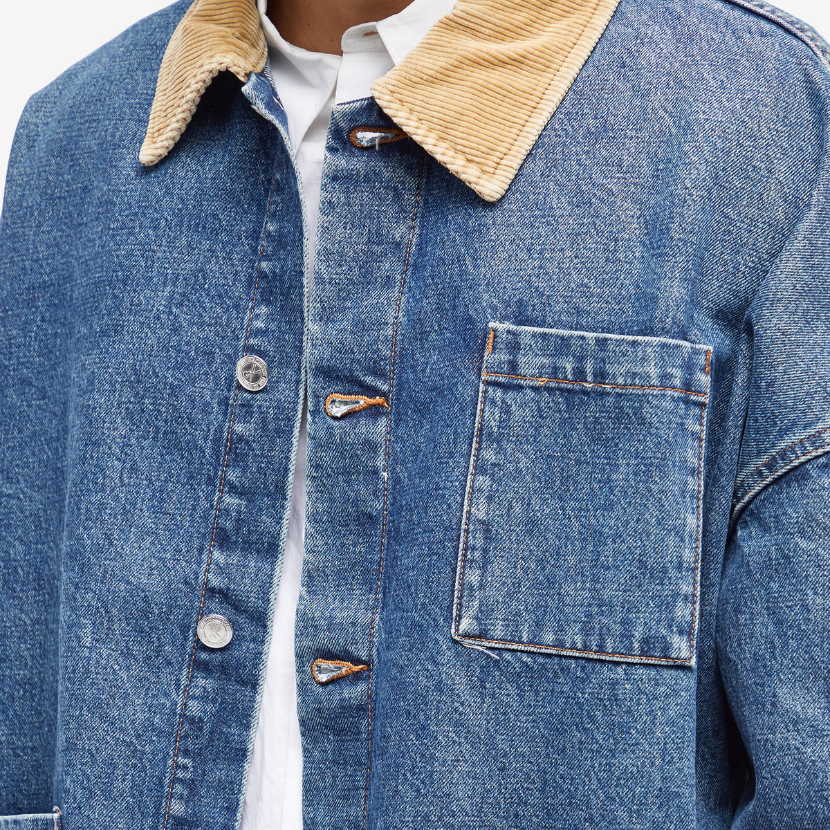 A.P.C. Men's x JW Anderson Marin Denim Chore Jacket in Indigo A.P.C.