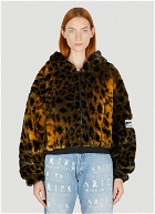Leopard Print Hooded Jacket in Brown