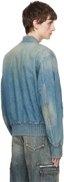 Givenchy Blue Destroyed Denim Jacket