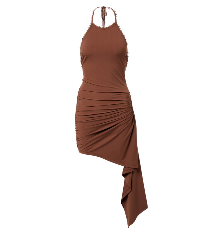 Photo: Christopher Esber Embellished halterneck jersey minidress