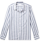 Richard James - Camp-Collar Striped Tencel, Cotton and Linen-Blend Shirt - Blue