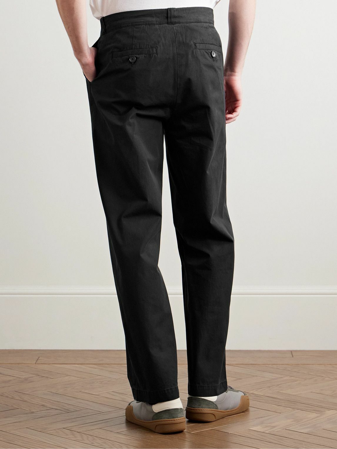 The Elder Statesman - Norm Straight-Leg Cotton Trousers - Black