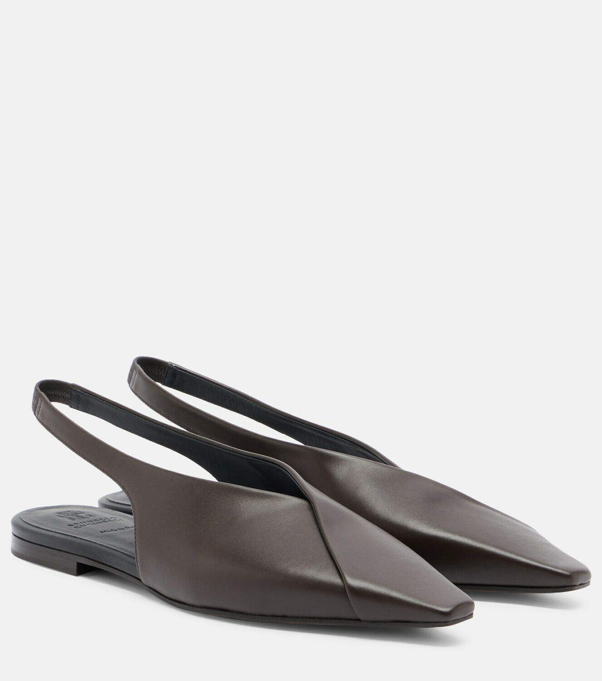 Brunello Cucinelli Leather slingback flats