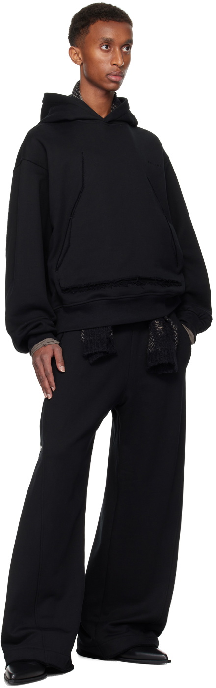 NULLUS SSENSE Exclusive Black Slit Cut Hoodie NULLUS